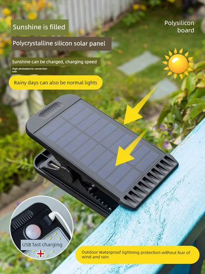 Solar Charging Outdoor Courtyard Wall Clip Lamp